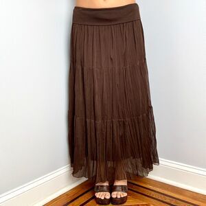 Y2K Brown Boho Maxi Skirt